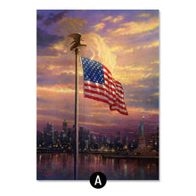 Load image into Gallery viewer, 1Statue Of Liberty And United States Flag